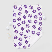 前足、犬の前足、紫の前足のパターン ゴルフタオル (インサイチュ)