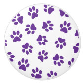 前足、犬の前足、紫の前足のパターン セラミックノブ (正面)