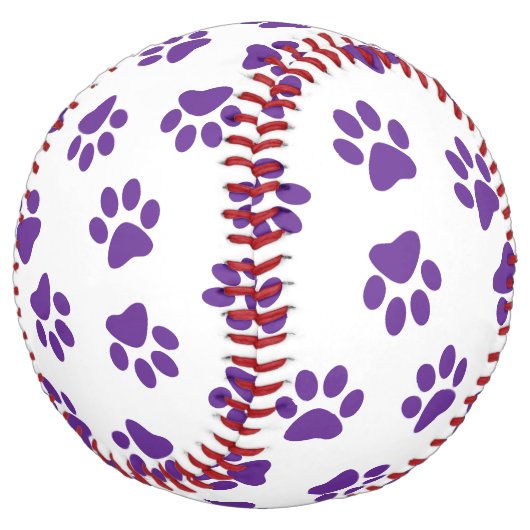 前足、犬の前足、紫の前足のパターン ソフトボール (アングル)