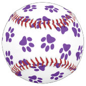 前足、犬の前足、紫の前足のパターン ソフトボール (正面)