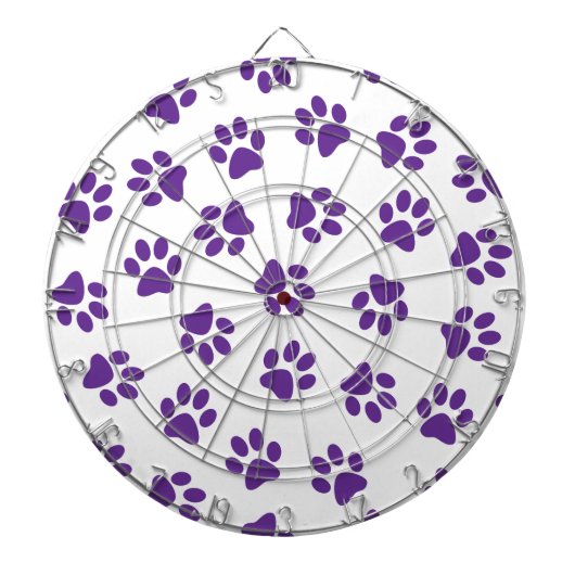 前足、犬の前足、紫の前足のパターン ダーツボード (正面)