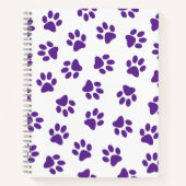 前足、犬の前足、紫の前足のパターン ノートブック (正面)