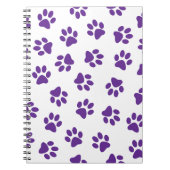 前足、犬の前足、紫の前足のパターン ノートブック (正面)