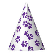 前足、犬の前足、紫の前足のパターン パーティーハット (裏面)