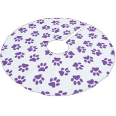 前足、犬の前足、紫の前足のパターン ブラッシュドポリエステルツリースカート (アングル)