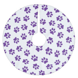 前足、犬の前足、紫の前足のパターン ブラッシュドポリエステルツリースカート