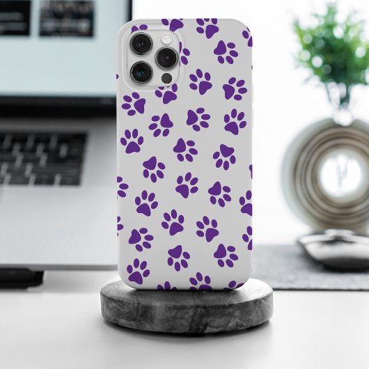 前足、犬の前足、紫の前足のパターン Case-Mate iPhoneケース