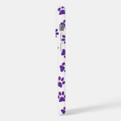 前足、犬の前足、紫の前足のパターン iPhoneケース (左側面)