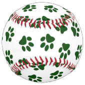 前足、犬の前足、緑の前足のパターン ソフトボール (正面)