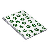 前足、犬の前足、緑の前足のパターン ノートブック (右側)