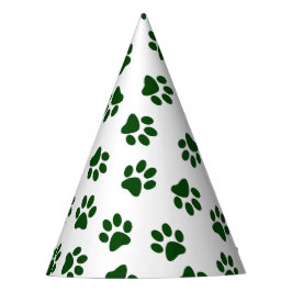 前足、犬の前足、緑の前足のパターン パーティーハット