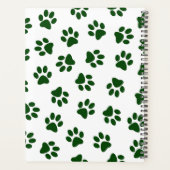 前足、犬の前足、緑の前足のパターン プランナー手帳 (裏面)