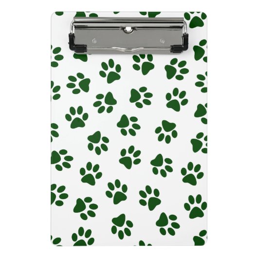 前足、犬の前足、緑の前足のパターン ミニクリップボード (正面)
