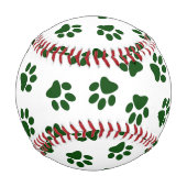 前足、犬の前足、緑の前足のパターン 野球ボール (裏面)