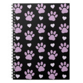 前足、犬の前足、薄紫の前足、ハート ノートブック (正面)