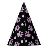 前足、犬の前足、薄紫の前足、ハート パーティーハット (裏面)