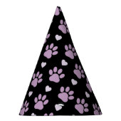 前足、犬の前足、薄紫の前足、ハート パーティーハット (右)
