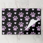 前足、犬の前足、薄紫の前足、ハート ペーパーパッド (折り畳み)