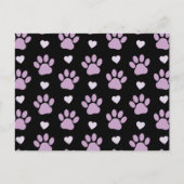 前足、犬の前足、薄紫の前足、ハート ポストカード (正面)