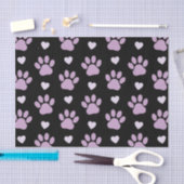 前足、犬の前足、薄紫の前足、ハート 薄葉紙 (クラフト)