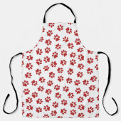 前足、犬の前足、赤い前足 エプロン (正面)