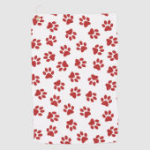 前足、犬の前足、赤い前足 ゴルフタオル (正面)