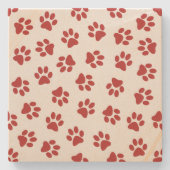 前足、犬の前足、赤い前足 ストーンコースター (正面)