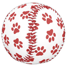 前足、犬の前足、赤い前足 ソフトボール