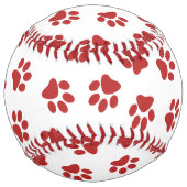 前足、犬の前足、赤い前足 ソフトボール (正面)