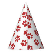 前足、犬の前足、赤い前足 パーティーハット (裏面)