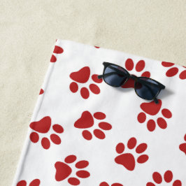 前足、犬の前足、赤い前足 ビーチタオル