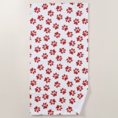 前足、犬の前足、赤い前足 ビーチタオル (正面)