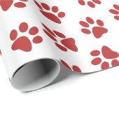 前足、犬の前足、赤い前足 ラッピングペーパー (ロールコーナー)