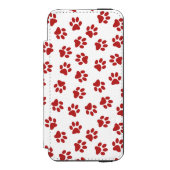 前足、犬の前足、赤い前足 INCIPIO iPhoneウォレットケース (フォリオ 正面)
