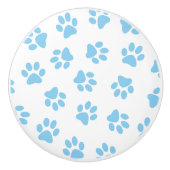 前足、犬の前足、赤ちゃん青の前足のパターン セラミックノブ (正面)