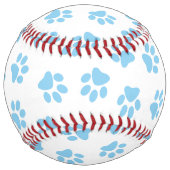 前足、犬の前足、赤ちゃん青の前足のパターン ソフトボール (裏面)