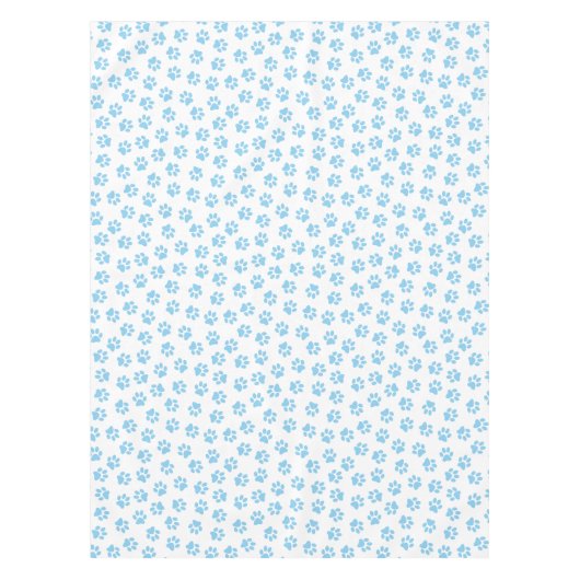 前足、犬の前足、赤ちゃん青の前足のパターン テーブルクロス (正面)