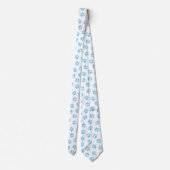 前足、犬の前足、赤ちゃん青の前足のパターン ネクタイ (裏面)