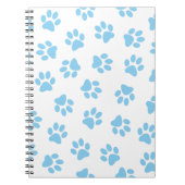 前足、犬の前足、赤ちゃん青の前足のパターン ノートブック (正面)