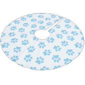 前足、犬の前足、赤ちゃん青の前足のパターン ブラッシュドポリエステルツリースカート (アングル)