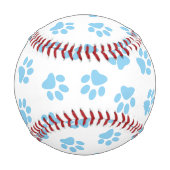 前足、犬の前足、赤ちゃん青の前足のパターン 野球ボール (裏面)