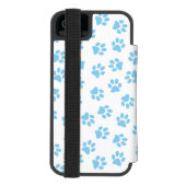 前足、犬の前足、赤ちゃん青の前足のパターン INCIPIO iPhoneウォレットケース (フォリオ裏面)