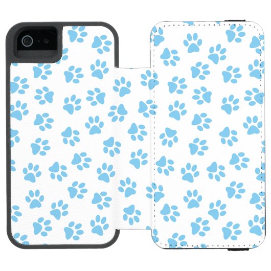 前足、犬の前足、赤ちゃん青の前足のパターン INCIPIO iPhoneウォレットケース (フォリオ Open)