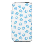 前足、犬の前足、赤ちゃん青の前足のパターン INCIPIO iPhoneウォレットケース (フォリオ 正面)
