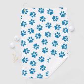 前足、犬の前足、青い前足のパターン ゴルフタオル (インサイチュ)