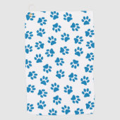前足、犬の前足、青い前足のパターン ゴルフタオル (正面)