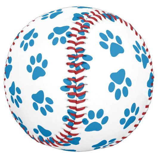 前足、犬の前足、青い前足のパターン ソフトボール (アングル)