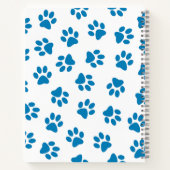 前足、犬の前足、青い前足のパターン ノートブック (裏面)
