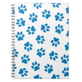 前足、犬の前足、青い前足のパターン ノートブック (正面)