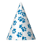 前足、犬の前足、青い前足のパターン パーティーハット (裏面)